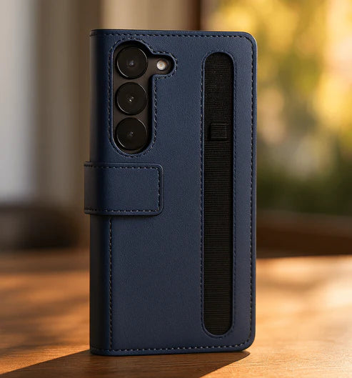 UrbanGrip Leather Folio Hand‑Strap Case