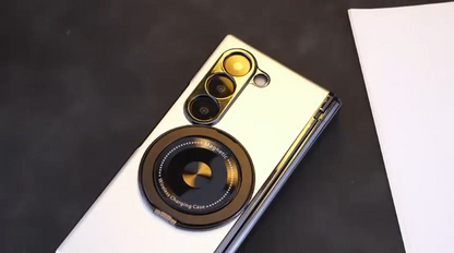 Magnetic Ring Kickstand Case with Tempered Glass